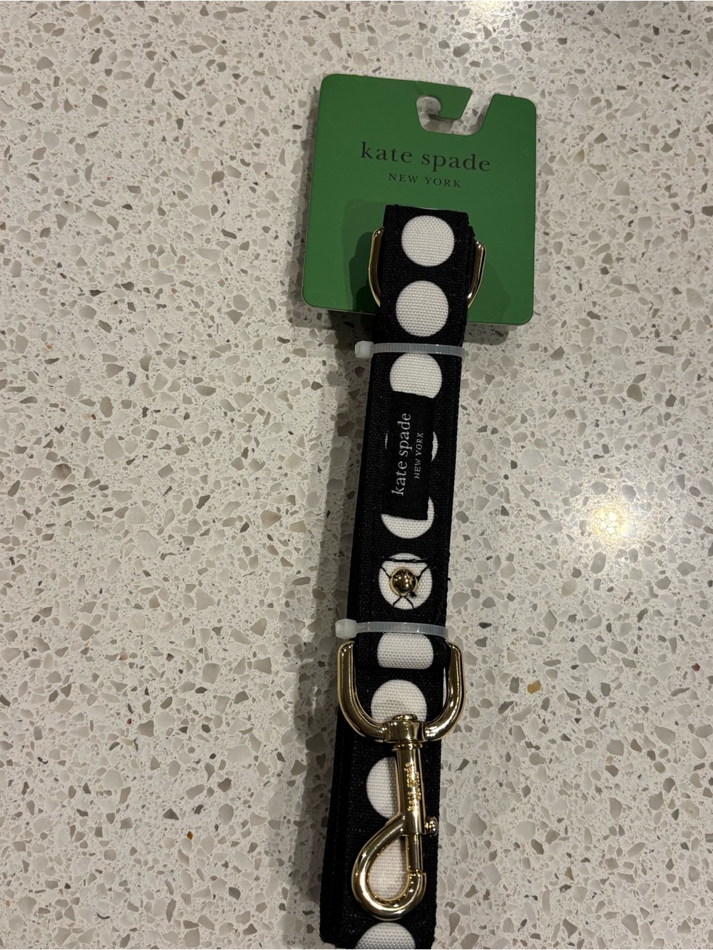 kate spade deco dot black dog leash